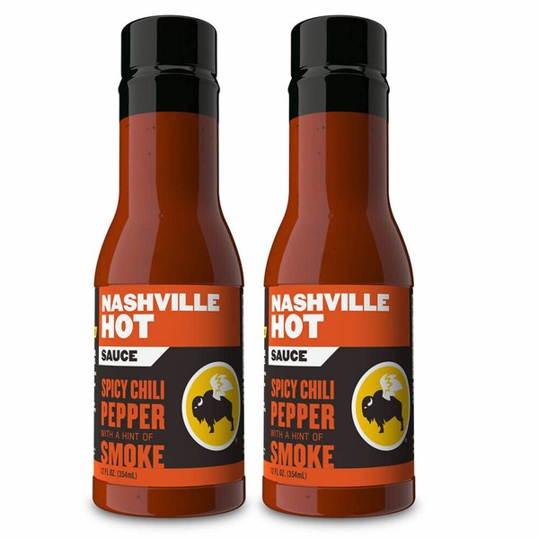 Buffalo Wild Wings Nashville Hot Sauce - Spicy Chili Pepper with a Hint of Smoke - 2 Pack (12 Fl Oz Each)
