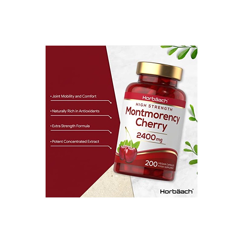 Montmorency Cherry Capsules 2400mg | 200 Count | Tart Cherry