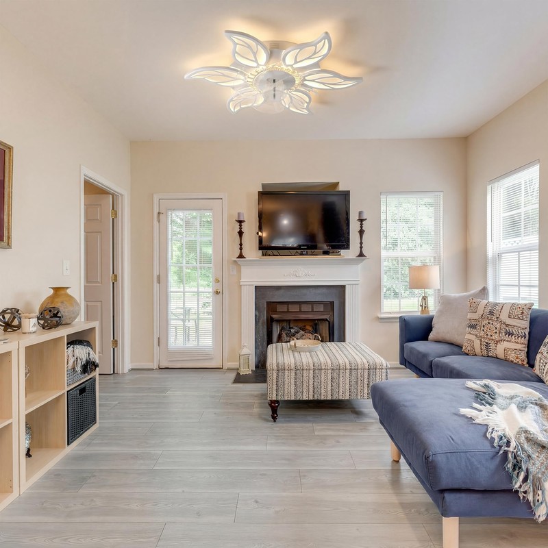 23.6" Ceiling Fan with Lights and Remote, Low Profile Flush