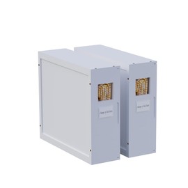 Under Bed Storage Organizer, Bamboo Storage Bins for Bed Sheets, Duvet Covers, and Pillows, Linen Closet Organizer with Window and Label, Space-Saving Bedding Storage Solution (White, 2 Pack)