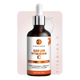 Pureza Natur Serum Vitamina C y Acido Hialuronico y Vitamina E y Té verde Antiedad e Hidratante para Tipo De Piel 50ml
