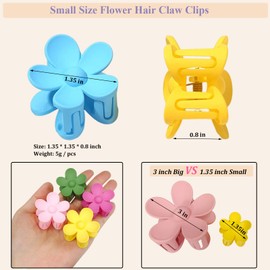Qckarobe Qckarobe Small Flower Hair Claw Clips for Women Girls Kids, 12Pcs Cute Flower Hair Clips for Women Thin/Medium Thick Hair, 1.35 Inch Mini Flower Claw Clips Non Slip Matte Tiny Hair Claw Clips