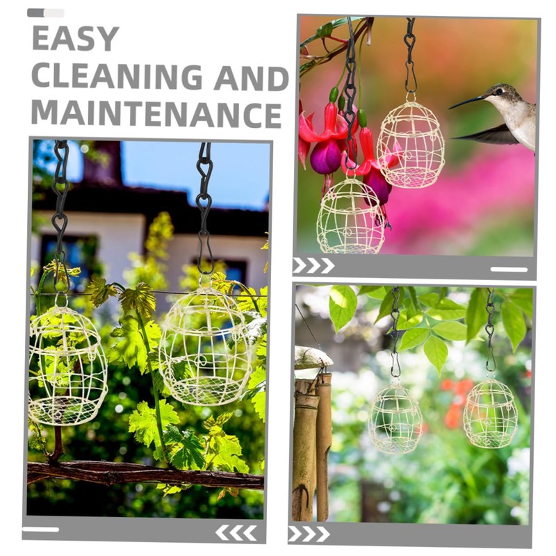 WOONEKY 6Pcs Feeder for Garden Hanging Outdoor Bird Feeding Container
