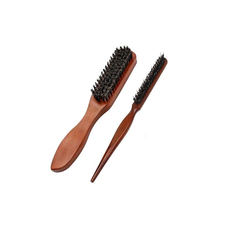 2 Cepillos Cerdas de Jabalí, Cepillo para Cabello Hombre, Cepillo