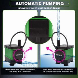 Stropum HVAC Condensate Pump Small Pump With Level Sensor For Air Conditioner 110V Automatic Submersible Water AC Pump For Dehumidifier,Furnace,Green-1