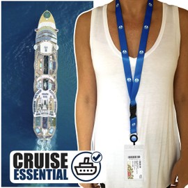 Cruise Lanyard for Ship Cards [2-Pack] Cruise Lanyards with ID Holder, Key Card Retractable Badge & Waterproof Ship Card Holders for Cruises in 2024 & 2025