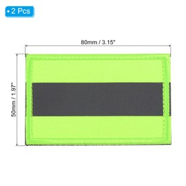 PATIKIL Reflective Patch 2x3", 2 Pcs Hook and Loop Fastener Safety Appliques for Night Sportsperson Worker Hiker, Green