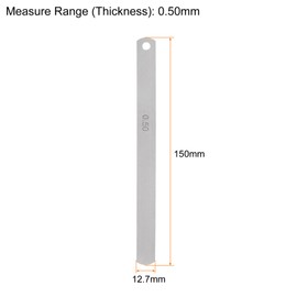 sourcing map 5pcs Mn Steel Feeler Gauge 0.5mm Thickness 150mm Length Metric Filler Thickness Gage Gap Measuring Tool Single Blade