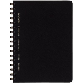 Kokuyo Notebook, Soft Ring, Business Ruled, 70 Sheets, A6, Black, SV457S5-D, Black
