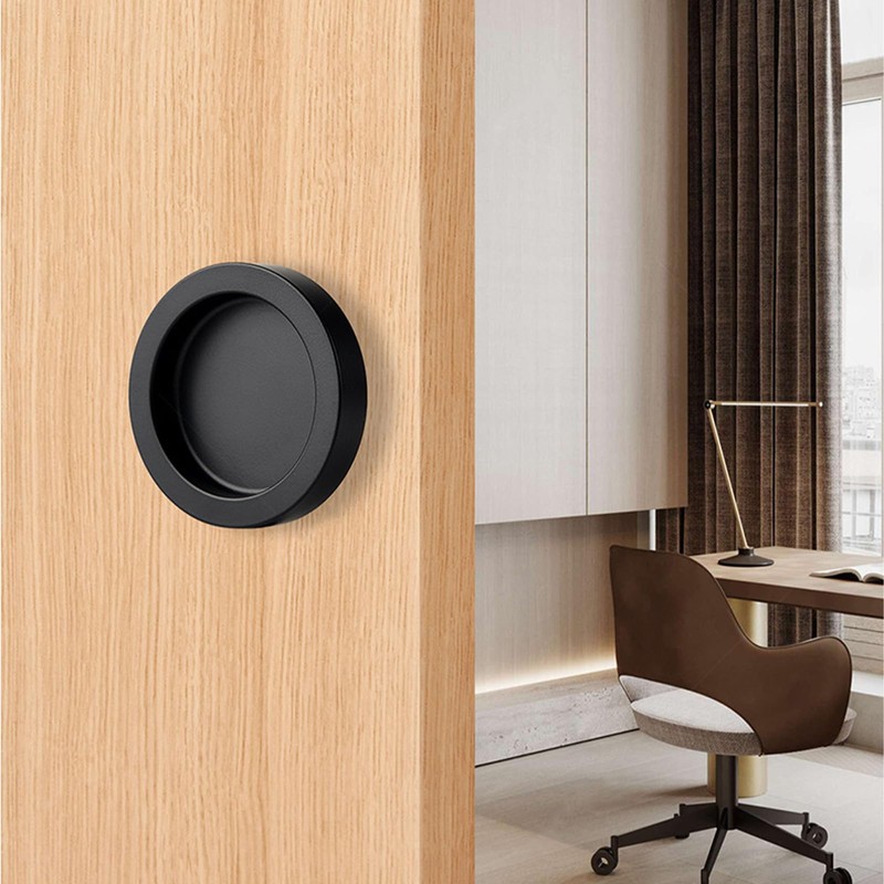MOROBOR Round Self-Stick Sliding Door Handle, 2 Pack Closet Door