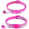 2 Pack Breakaway Cat Collars with Bells, Reflective Design and