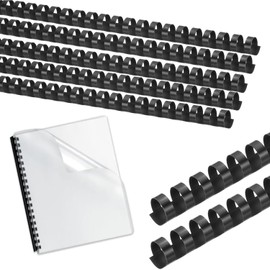 BEANPRECOY 50 Pcs Plastic Binding Combs 16mm, 21 Rings Comb Binding Spines for Paper Sheets, 120 Sheet Capacity, Black – Durable & Easy-to-Use Spine Binders for Office/School