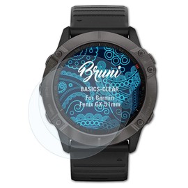 Bruni Screen Protector Compatible with Garmin Fenix 6X 51 mm Film, Crystal Clear Screen Protector (2X)