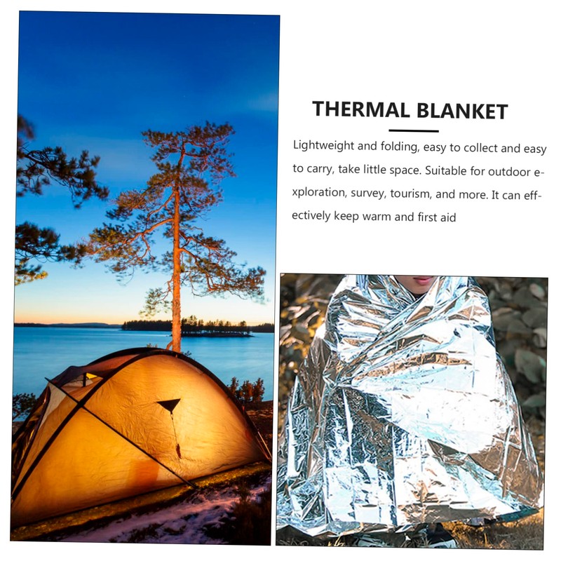 NOLITOY 1pc Outdoor Emergency Foil Blanket Multi Use Thermal Insulation