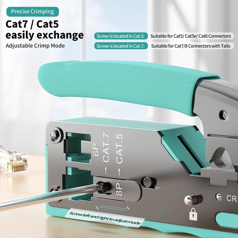 RJ45 Pass Through Crimp Tool, Ethernet Crimping Tool Kit All-in-one