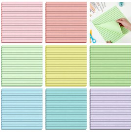 Qeeenar 8 Pads Big Sticky Notes 11 x 11 Inch Lined Jumbo Large Sticky Notes for Wall,Giant Sticky Pads Strong Sticking Power Memo Pads Square Post Stickies for Office, 25 Sheets/Pad(Pastel Color)