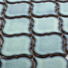 Ceramic Mosaic Tiles Trier Florentine Blue Speckled Shiny Wall Floor