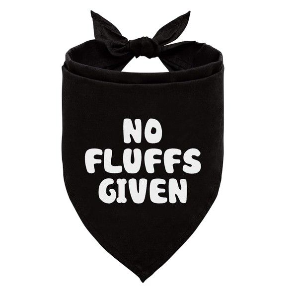 No Fluffs Given Dog Bandana, Poodle Accessories, Funny Black Dog