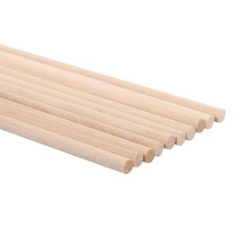 SEAFRONT Pack of 10 Round Wooden Sticks 30 cm Long Wooden Dowel Sticks Hardwood Sticks for Craft Projects (5 mm x 30 cm)