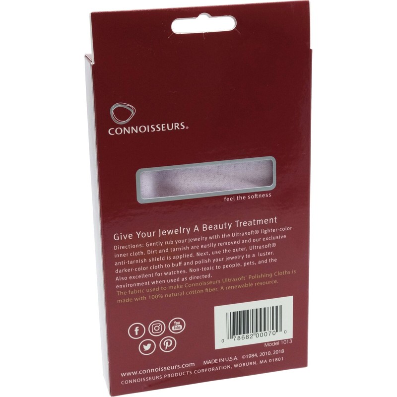 Connoisseurs Silver Jewelry Polishing Cloth Cleaner 11" x 14"