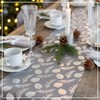 100%Mosel Table Runner Linen Look Grey, Pine Cones in Silver,