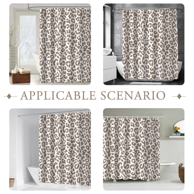 ZTTXL Leopard Cheetah Shower Curtain (72" x 72"), Dark brown