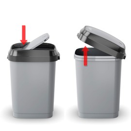 Kis" Dual Swing Waste Container, Grey/Anthracite, 19 x 25 x 32 cm