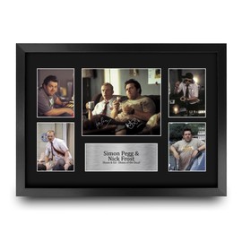 HWC Trading Shaun of the Dead Geschenke Geducktes Signiertes Autogramm Präsentationsdisplay für Fans von Film Memorabilien - A3 Gerahmt