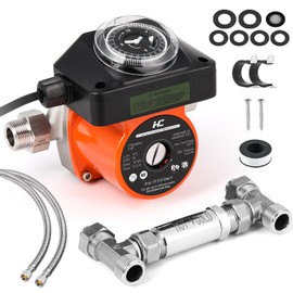 Instant Hot Water Recirculation System with 304 Stainless Steel Bypass Valve for Tank Water Heaters, 20-in PEX Supply Lines for Potable Water, with Everything Needed to Install