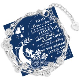 FANCIBAND Niece Gifts From Auntie 925 Sterling Silver Bracelets For Women Bead Silver Charm Bracelet For Women