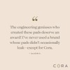 Cora Ultra Thin Organic Cotton Period Pads, Regular Absorbency, with