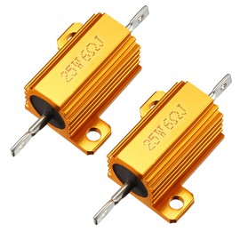 uxcell 25W 6 Ohm 5% Aluminum Housing Resistor Screw Tap Chassis Mounted Aluminum Case Wirewound Resistor Load Resistors Gold Tone 2 pcs