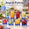 Vasos de plástico Irrompibles, Juego de 8 (4 Altos 16oz