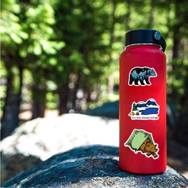 Outdoor Hiking Adventure Camping Stickers for Kids Boys Girls, 50 PCS Yiwuzxmy Aesthetic Wilderness Nature Camper Travel Vinyl Waterproof Decorative Decals for DIY Water Bottle Luggage Guitar Sticker