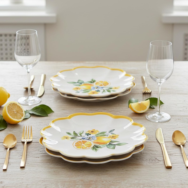 molidiki Unbreakable Melamine Plates Set of 8, 4 Large 11"