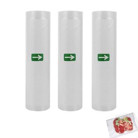 Rollo Bolsas Al Vacío Bolsas de Sellado Al Vacío Transparentes y Gofrada para Alimentos 3 kit（20X500cm）, BPA Free, Heavy Duty, Great for vac storage, Meal Prep or Sous Vide