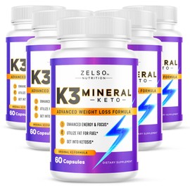 ZELSO (5 Pack) K3 Mineral Weight Loss Pills for Women and Men, K3 Mineral Pills - K3 Salt Mineral, Vitamin + K3 Capsules Supplement for Keto Weight Loss - 5 Months Supply