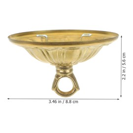 Homoyoyo Antique Style Cast Brass Canopy Light Cover Plate with Chandelier Hook 3.46X3.46X0.59in