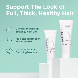 Champú y acondicionador para pérdida de cabello Shapiro MD, fórmula vegana con bloques de DHT