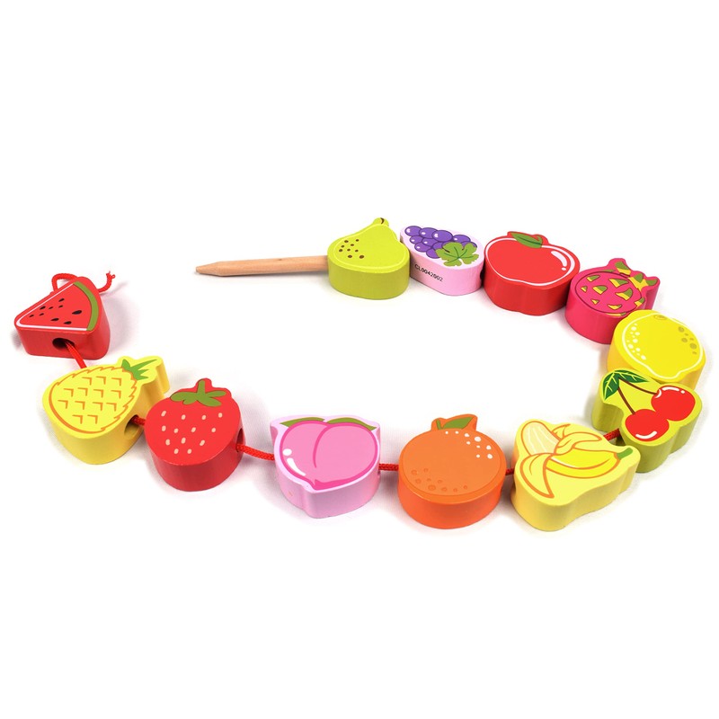 Classic World - Classic World World wooden threading beads, fruit,