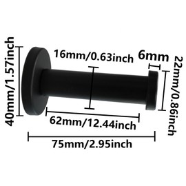 AUXBC 6PCS 3” Round Bath Towel Hooks, Matte Black Modern Coat Hooks, Stainless Steel Wall Mounted Robe Hook, Heavy Duty Clothes Hanger for Bathroom Kitchen Home Storage