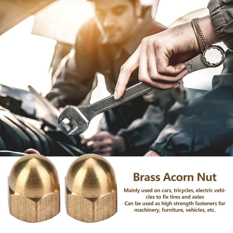 Brass Acorn Nut Kit Dome Head Cap Hex Nuts Set