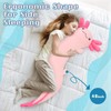 Tezituor Pink Axolotl Stuffed Animal Long Plush Pillow for Kids