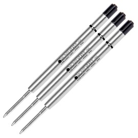 Monteverde P42 Capless Ceramic Gel Ink Refill Compatible with Most Parker Style Ballpoint Pens - Black (Fine Tip 0.6mm) - Pack of 3