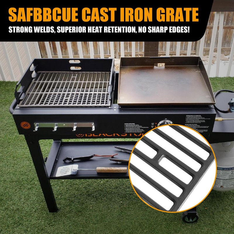 SafBbcue Grill Grate for Blackstone 1819 Griddle & Charcoal Combo