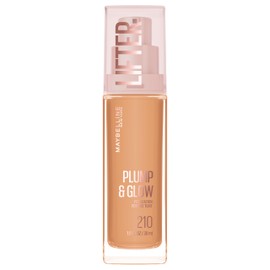 Maybelline Lifter Plump & Glow Foundation, Liquid Foundation with 2% Niacinamide + Hyaluronic Acid, Plumping and Brightening Face Makeup, 210, 1 Count