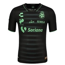 Charly Men's Soccer Santos 23/24 Home & Away Jerseys - Represent The Tradition and History of Los Guerreros with 2 Designs (as1, Alpha, s, Regular, Regular, Away - Black)