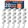 FINDMAG 20 Pack Magnetic Hooks, 35LB+ Magnet Hooks Heavy Duty,