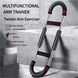 WNOEY Twister Arm Exerciser,Adjustable Spring Workout Bar, Forearm Triceps Chest Enhanced Exercise Strengthener,Portable Home Fitness Equipment