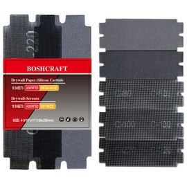 BOSHCRAFT 25 Pcs Sanding Screen Mesh Sheet, Drywall Sandpaper Assortment 80/100/150/180/220 Grit Wet or Dry Sandpaper for Wood Metal Automative Hand Sander Pole Sander 4-3/16" x 11"